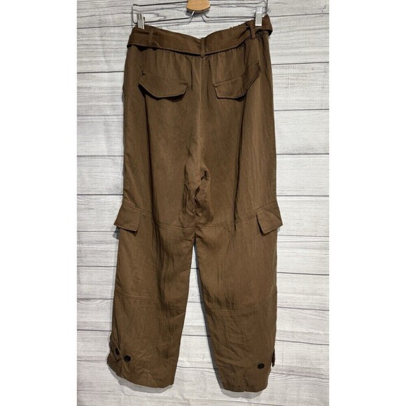ZARA NEW WOMAN WIDE LEGS, BROWN,VISCOSE PANTS SIZE LARGE - Picture 10 of 10
